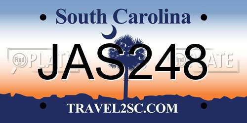 JAS248 South Carolina License Plate