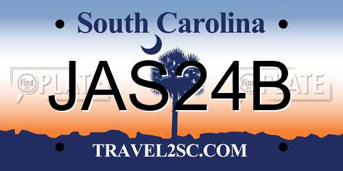 JAS24B South Carolina License Plate