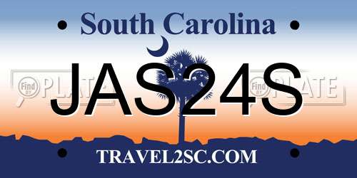 JAS24S South Carolina License Plate