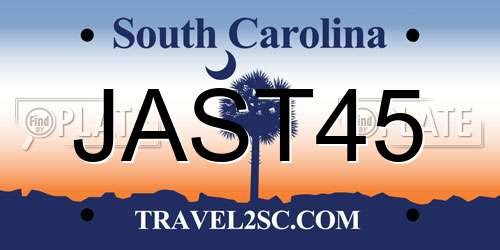 JAST45 South Carolina License Plate