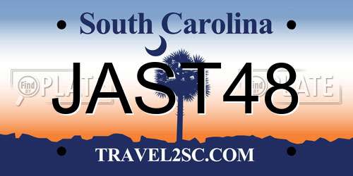JAST48 South Carolina License Plate