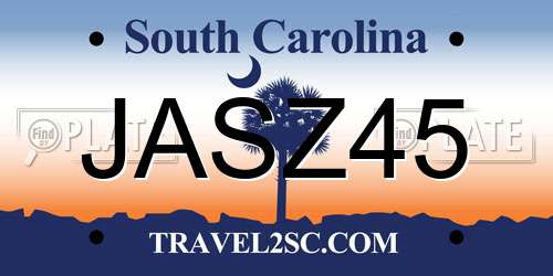 JASZ45 South Carolina License Plate