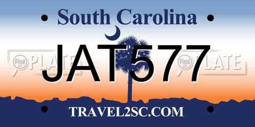 JAT577 South Carolina License Plate