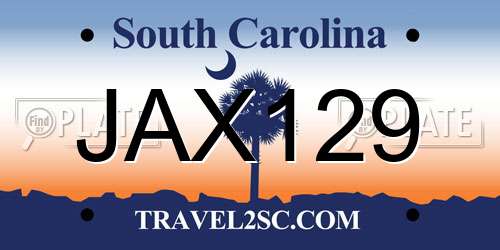 JAX129 South Carolina License Plate