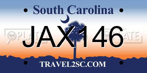JAX146 South Carolina License Plate