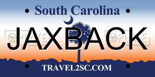 JAXBACK South Carolina License Plate