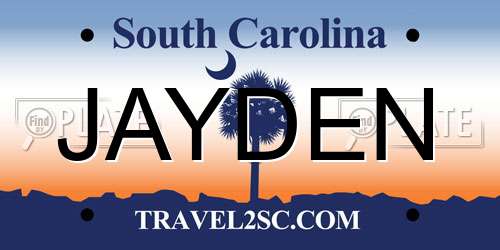 JAYDEN South Carolina License Plate
