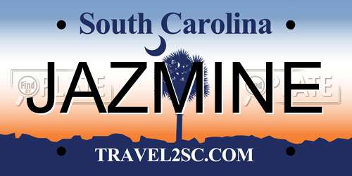 JAZMINE South Carolina License Plate