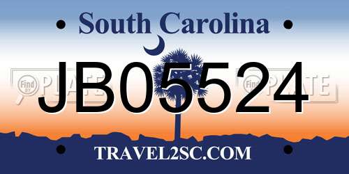 JB05524 South Carolina License Plate