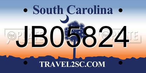 JB05824 South Carolina License Plate