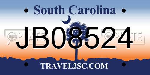 JB08524 South Carolina License Plate