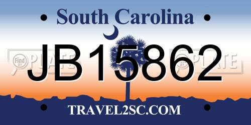 JB15862 South Carolina License Plate