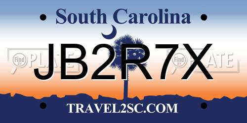 JB2R7X South Carolina License Plate