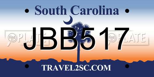 JBB517 South Carolina License Plate