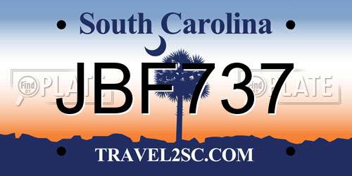 JBF737 South Carolina License Plate