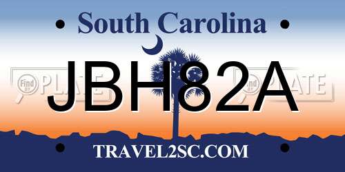 JBH82A South Carolina License Plate