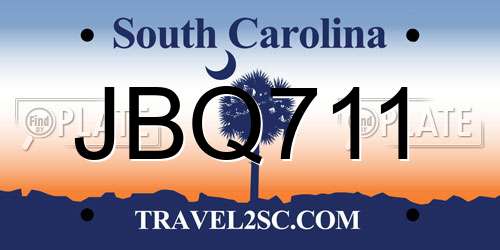 JBQ711 South Carolina License Plate