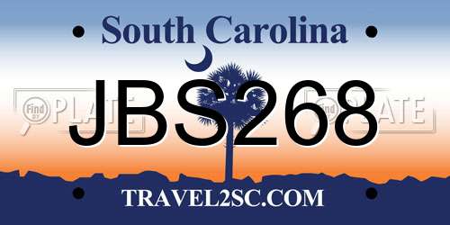 JBS268 South Carolina License Plate