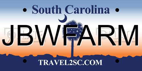 JBWFARM South Carolina License Plate
