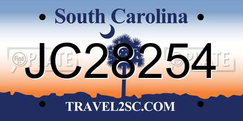 JC28254 South Carolina License Plate