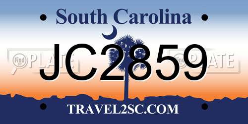 JC2859 South Carolina License Plate