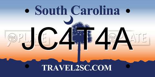 JC4T4A South Carolina License Plate