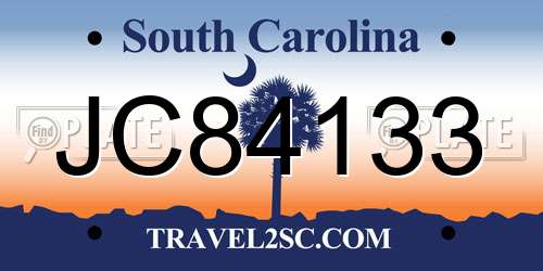 JC84133 South Carolina License Plate