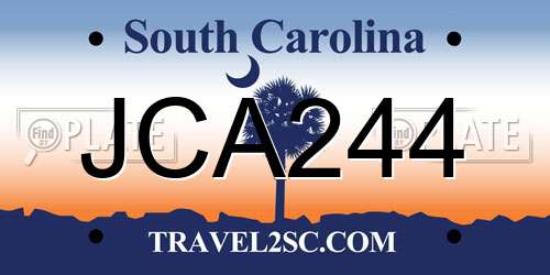 JCA244 South Carolina License Plate
