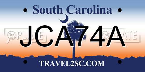 JCA74A South Carolina License Plate