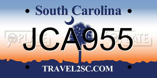 JCA955 South Carolina License Plate