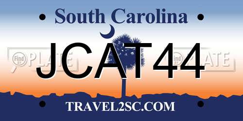 JCAT44 South Carolina License Plate