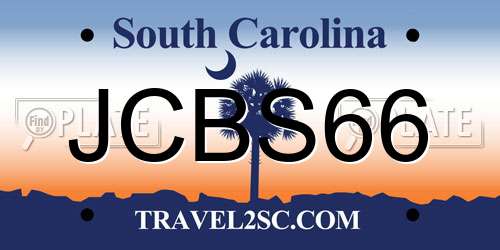 JCBS66 South Carolina License Plate