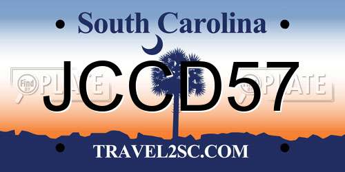 JCCD57 South Carolina License Plate