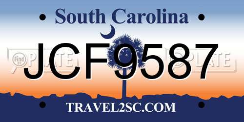 JCF9587 South Carolina License Plate