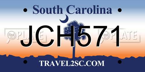 JCH571 South Carolina License Plate