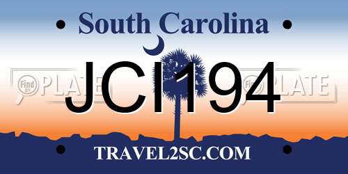JCI194 South Carolina License Plate