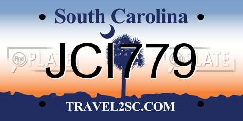 JCI779 South Carolina License Plate
