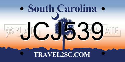 JCJ539 South Carolina License Plate