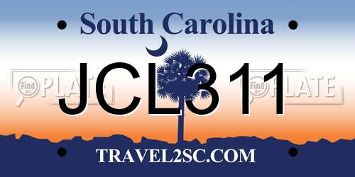 JCL311 South Carolina License Plate