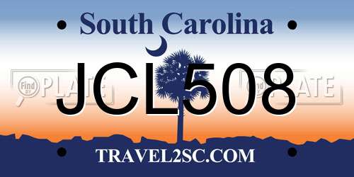 JCL508 South Carolina License Plate