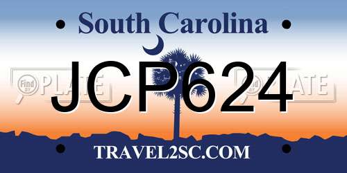 JCP624 South Carolina License Plate