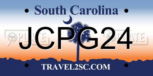 JCPG24 South Carolina License Plate