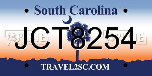 JCT8254 South Carolina License Plate