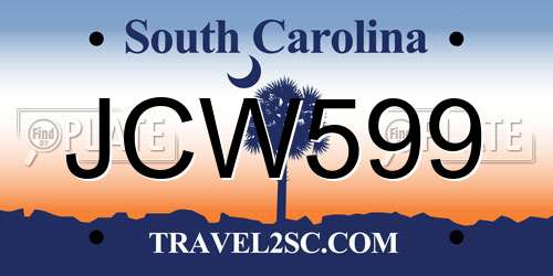 JCW599 South Carolina License Plate