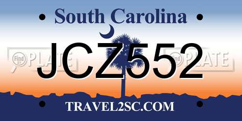 JCZ552 South Carolina License Plate