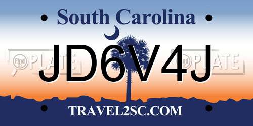 JD6V4J South Carolina License Plate