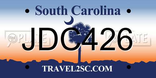 JDC426 South Carolina License Plate