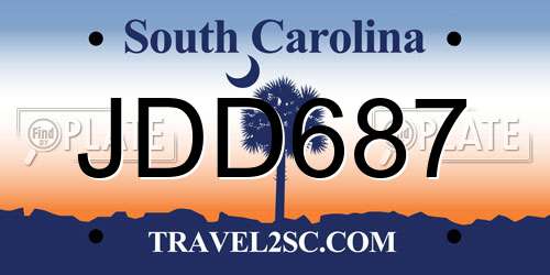JDD687 South Carolina License Plate