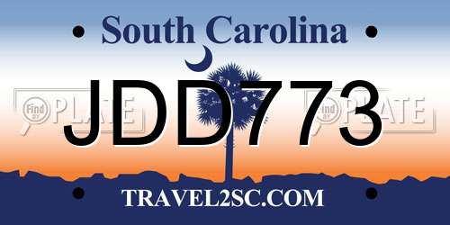 JDD773 South Carolina License Plate
