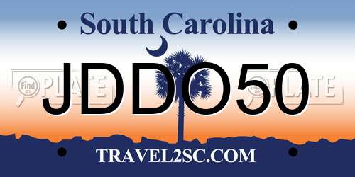 JDDO50 South Carolina License Plate